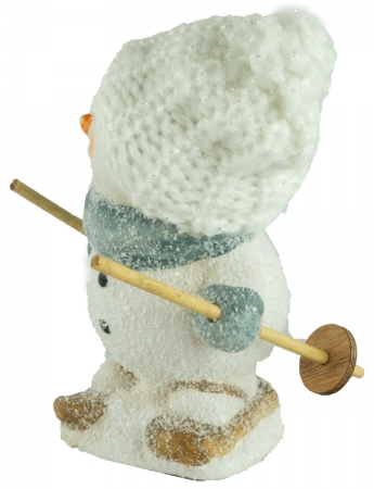 Bezaubernde Schneemänner auf Skiern 2er Set ca. 15 cm - Weihnachtsdekoration